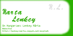 marta lenkey business card