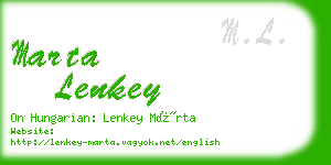 marta lenkey business card